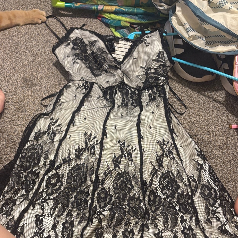 Forever 21 Black and White Lace Dress